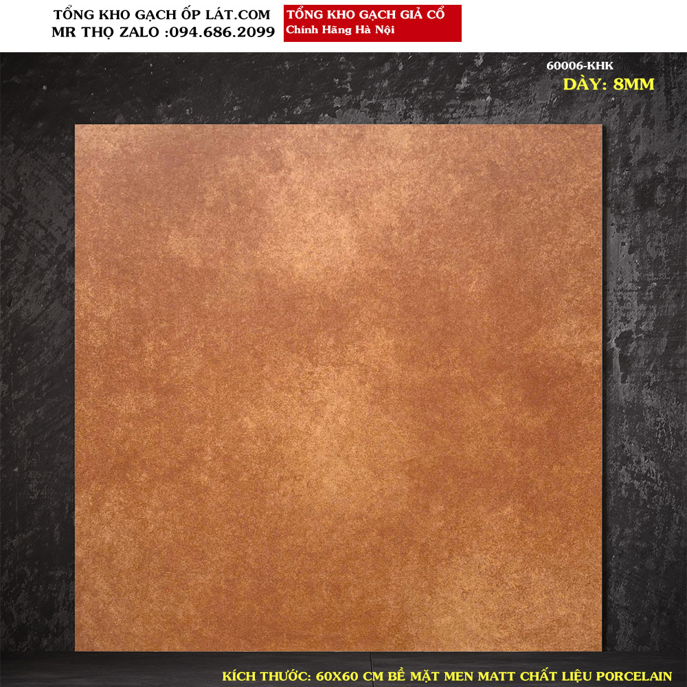 Gạch giả cổ lát nền màu da bò 60x60 60006